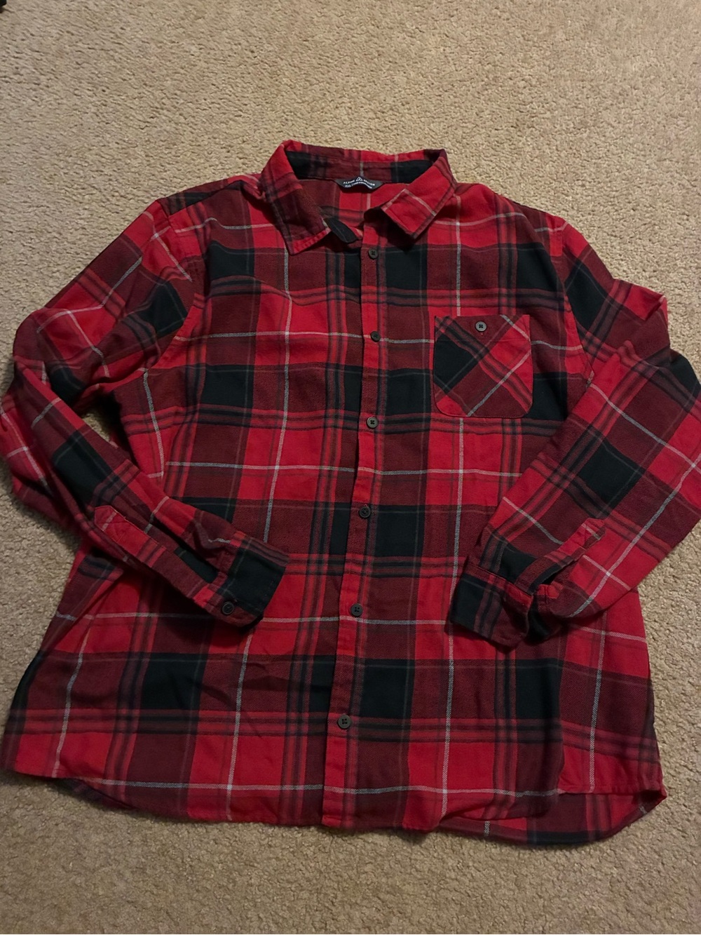 Alpine Design Red and Black Plaid Shirt